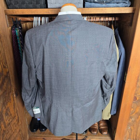 NWT Lauren Ralph Lauren Ultraflex 100% Wool Gray Sport Coat Blazer 46L - Picture 2 of 16